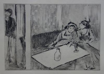 Edgar DEGAS : Champagne avant l’amour - Gravure originale, 1935 2