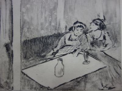 Edgar DEGAS : Champagne avant l’amour - Gravure originale, 1935 2