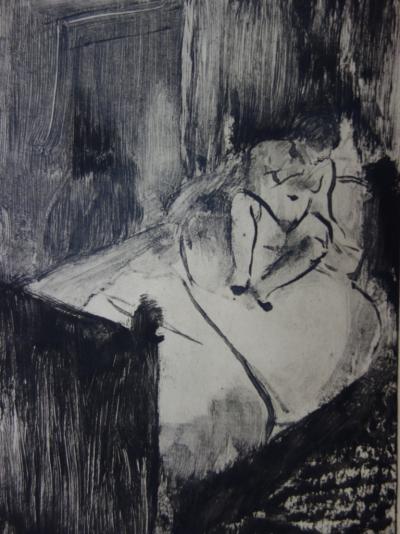 Edgar DEGAS : Femme attendant au lit, 1935 - Gravure originale 2