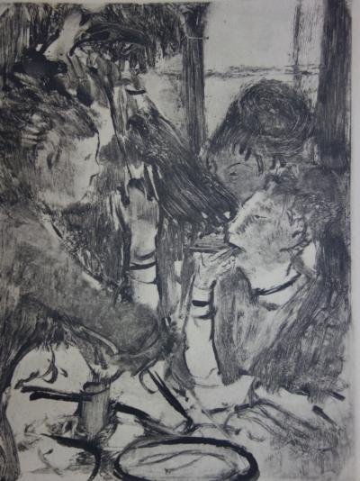 Edgar DEGAS - Women sharing a meal - original etching, 1935 2