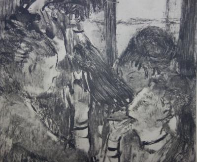 Edgar DEGAS - Women sharing a meal - original etching, 1935 2