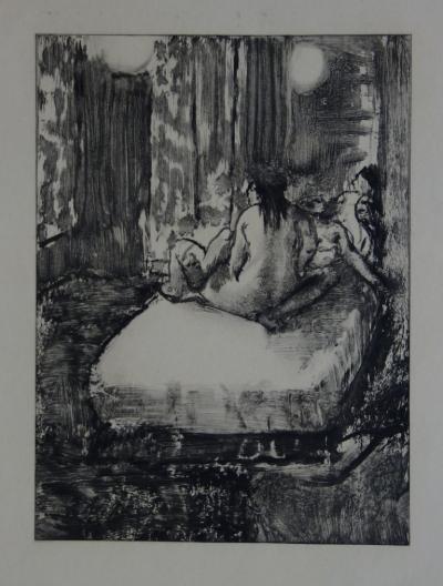 Edgar DEGAS : Dans l’intimité de la chambre à coucher - Gravure originale, 1935 2