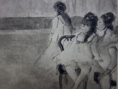 Edgar DEGAS : Filles habillées en danseuse - Gravure originale, 1935 2