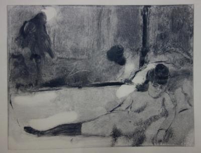 Edgar DEGAS - Le départ du client - Gravure originale, 1935 2