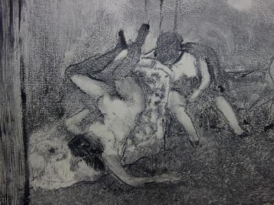 Edgar DEGAS : Deux filles sur un sofa - Gravure originale, 1935 2