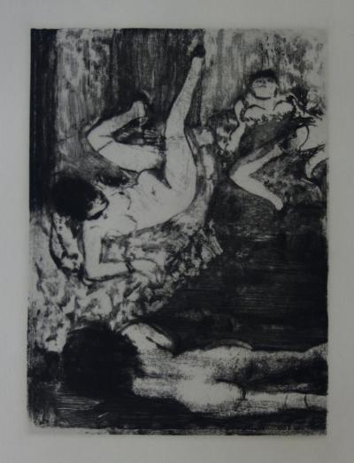 Edgar DEGAS (d’après) : Les filles épuisées - Gravure originale, 1935 2
