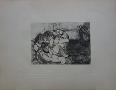 Edgar DEGAS (d’après) : Les filles alanguies - Gravure originale, 1935 2
