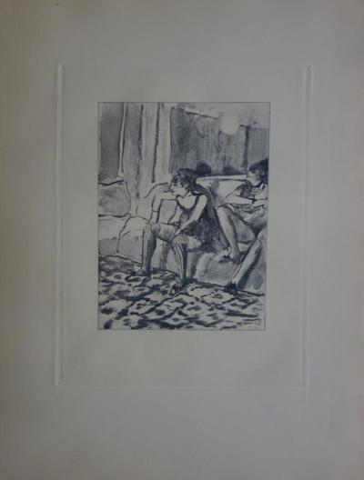 Edgar DEGAS : Les jumelles - Gravure originale, 1935 2
