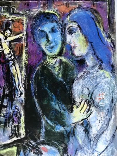 Lithographie d’après Marc Chagall - Deux à la fenêtre 2