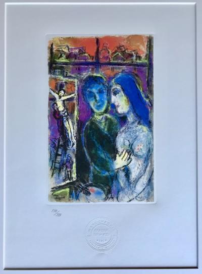 Lithographie d’après Marc Chagall - Deux à la fenêtre 2
