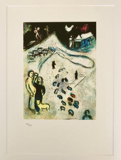 Lithographie d’après Marc Chagall - L’hiver 2