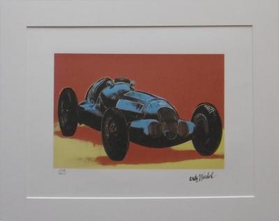 Andy WARHOL(d’après) MERCEDES W 125 F1 lithographie signee dans la planche tampon du CMOA 2
