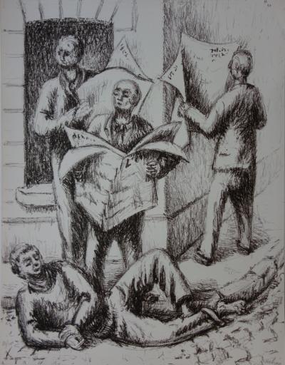 Jean HELION: Newspaper Readers - Original signed lithograph 2