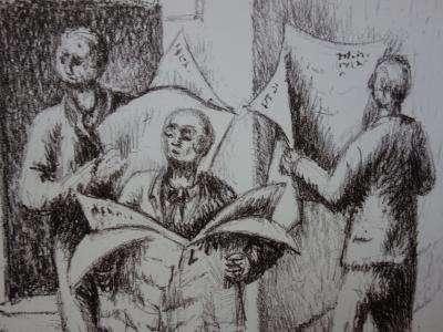 Jean HELION: Newspaper Readers - Original signed lithograph 2