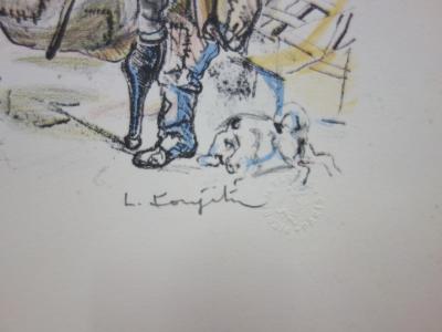 Léonard FOUJITA - Les Halles, Lithographie,signée dans la planche 2