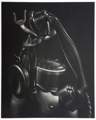 Laurent SCHKOLNYK : Le téléphone, Gravure originale signée 2