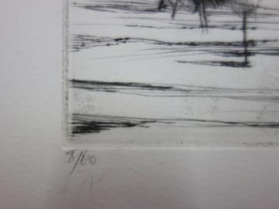 Roland RUSCART : Épave, Gravure originale signée 2