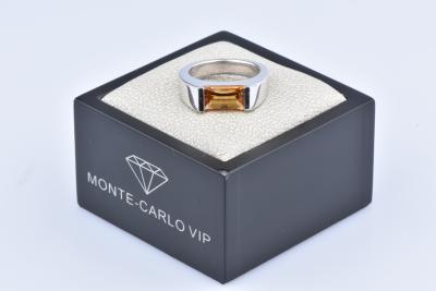 MONTBLANC, Bague Collection Bohème Argent massif 925, plaqué rhodium, taille paramount ( Pierre Citrine Doré) 2