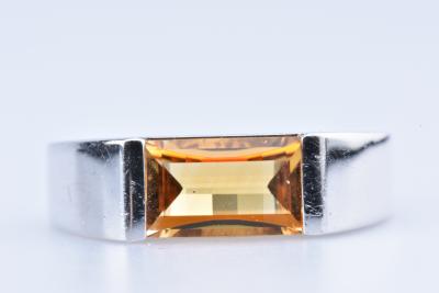 MONTBLANC, Bague Collection Bohème Argent massif 925, plaqué rhodium, taille paramount ( Pierre Citrine Doré) 2