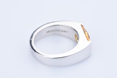 MONTBLANC, Bague Collection Bohème Argent massif 925, plaqué rhodium, taille paramount ( Pierre Citrine Doré) 2