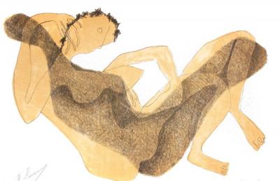 Henri LAURENS - Femme allongée au bras levé - Lithographie originale signée au crayon 2