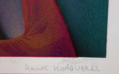 Amnat KONGWAREE : Butterly girl, lithographie originale signée 2