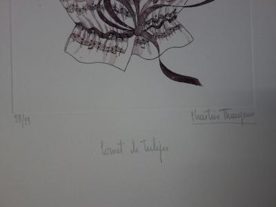 Christine THOUZEAU : Cornet de Tulipes, Gravure originale signée 2