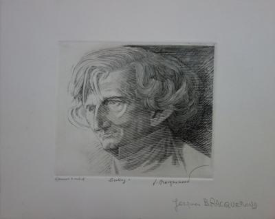 Jacques Bracquemond : Berlioz, Gravure originale signée 2