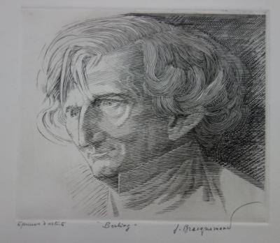 Jacques Bracquemond : Berlioz, Gravure originale signée 2