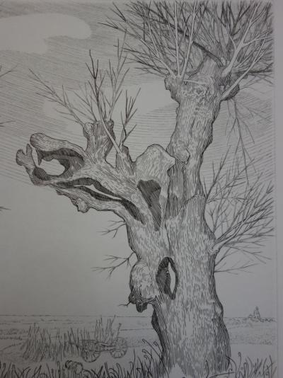 André Roland BRUDIEUX : Les vieux arbres noueux, Gravure originale signée 2