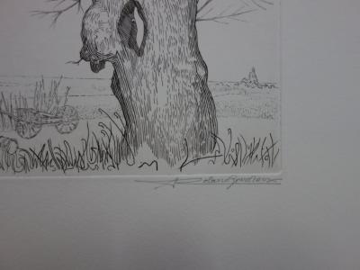 André Roland BRUDIEUX : Les vieux arbres noueux, Gravure originale signée 2