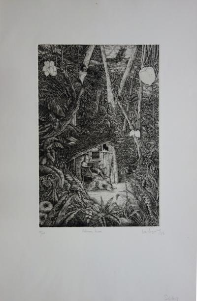 Bertrand SEGUY - Robinson Crusoé, Gravure originale signée 2