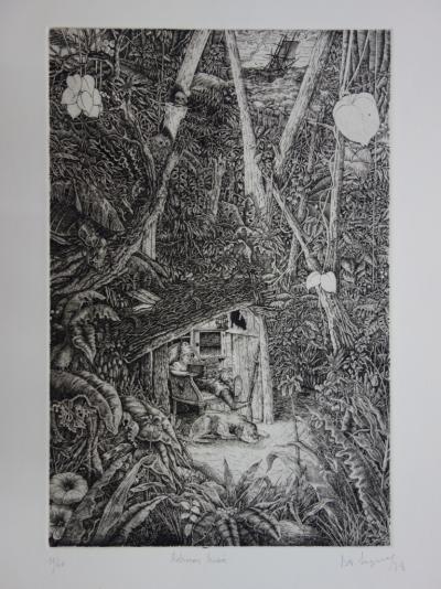 Bertrand SEGUY - Robinson Crusoé, Gravure originale signée 2