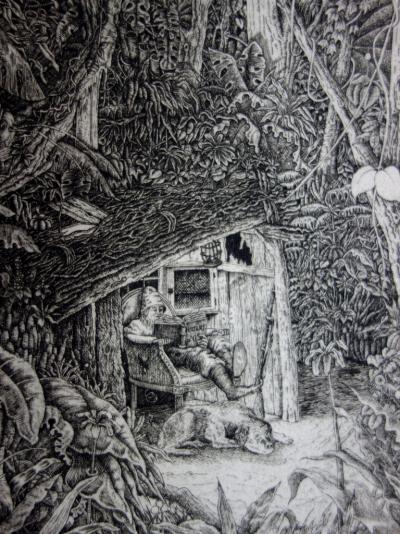 Bertrand SEGUY - Robinson Crusoé, Gravure originale signée 2
