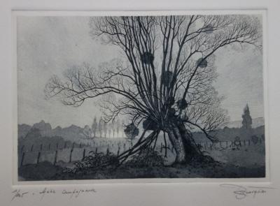 René BONVALOT : Aube campagnarde, Gravure originale signée 2