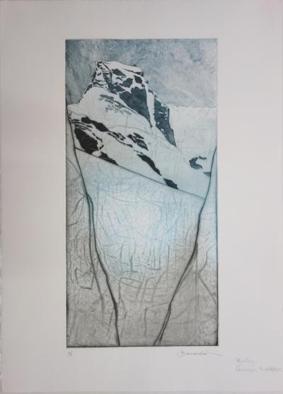 Véronique BONNARDEL : Montagne, Gravure originale signée 2