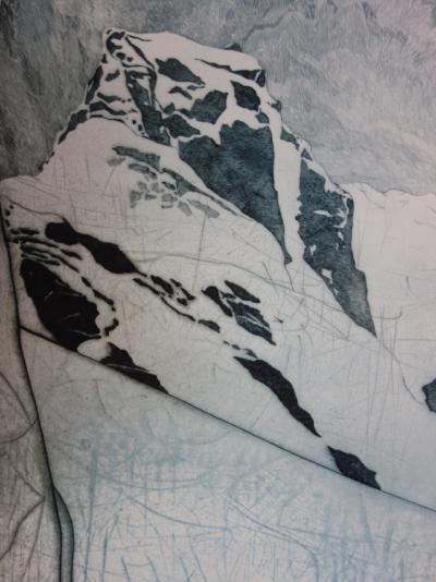 Véronique BONNARDEL : Montagne, Gravure originale signée 2