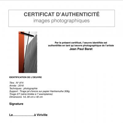 Jean-Paul BARET -  N°974, Tirage signé 2