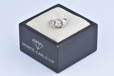 Bague Art Déco en Or Blanc (750/1000) 1 Diamant à env 0,25 ct 2