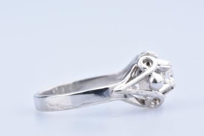 Bague Art Déco en Or Blanc (750/1000) 1 Diamant à env 0,25 ct 2