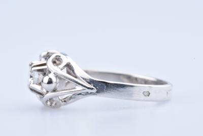 Bague Art Déco en Or Blanc (750/1000) 1 Diamant à env 0,25 ct 2