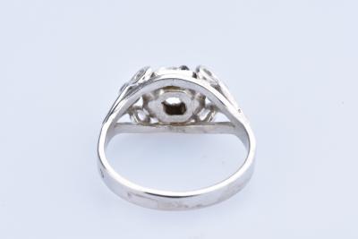 Bague Art Déco en Or Blanc (750/1000) 1 Diamant à env 0,25 ct 2