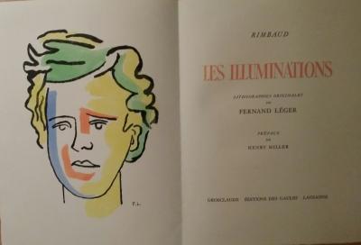Fernand Leger Portrait de Rimbaud ’’Les illuminations’’ lithographie  pochoir 2