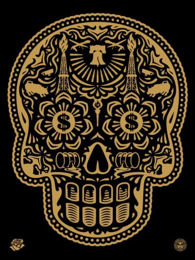 Obey Giant - Power And Glory, Day of The Dead Skull (Or) 2