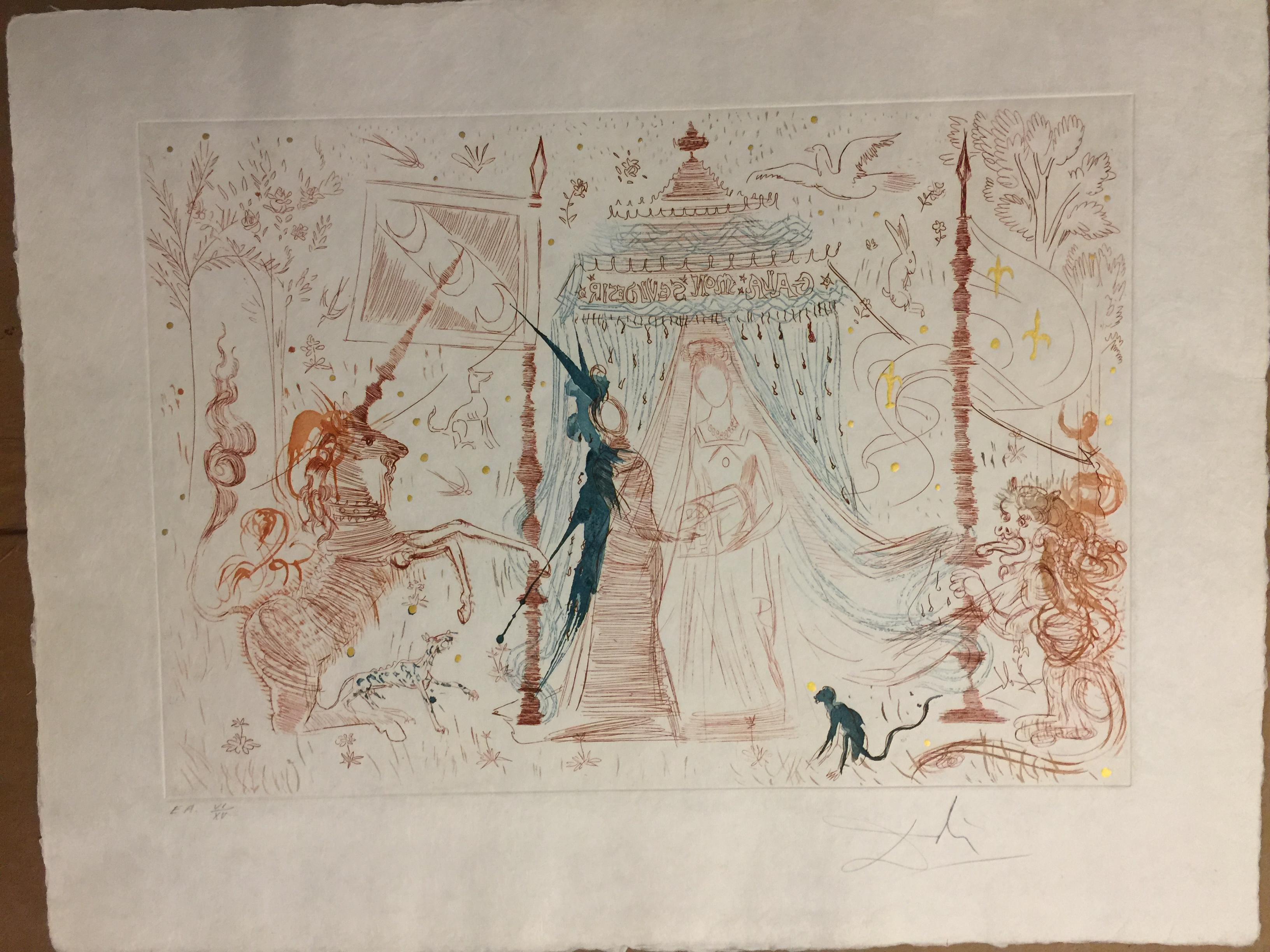 Salvador DALI : Le clown - Gravure originale signée