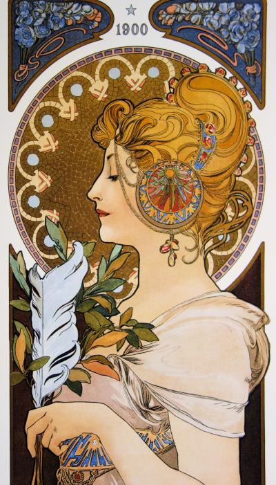 Alphonse MUCHA (d’après) : La Plume - Giclée sur vélin 2