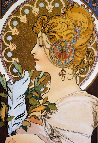 Alphonse MUCHA (d’après) : La Plume - Giclée sur vélin 2