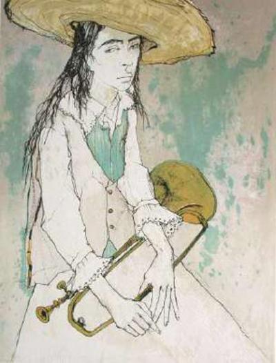 Jean JANSEM  - Le clairon, 1993 - Lithographie originale signée au crayon et justifiée 2