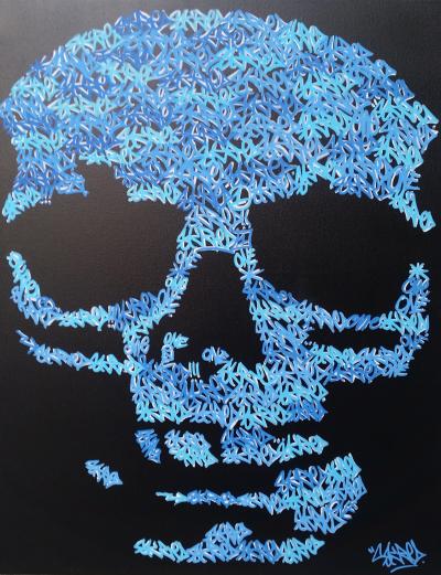 Roulland T ( a.k.a Skred )  - Small Skull Blaze Thirty , 2018, Acrylique sur toile 2