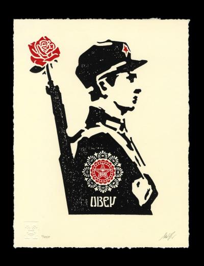 Rose Soldier ,Letterpress - Obey 2